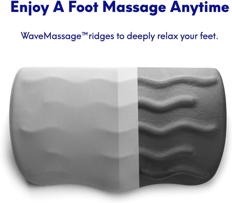 C CUSHION LAB Ergonomic Foot Rest for Under Desk - Patented Massage Ridge Design Memory Foam Foot Stool Pillow for Work, Home, Gaming, Computer, Office Chair - Footrest for Back and Hip Pain Relief