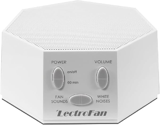 Adaptive Sound Technologies LectroFan Classic White Noise Machine - Global Power Edition with Adaptors for US, UK & EU - 20 Non-Looping Fan & White Noise Variations - White