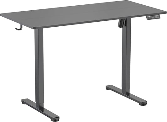 Electric Standing Desk 48 x 24 Inches - Height Adjustable Sit Stand Desk with Black Top & Black Frame, Home Office Desk for Work/Gaming, Quiet Motor, Memory Presets, Black