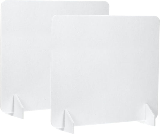 PATIKIL Desk Divider, 2 Set 24 x 24 Inch Acoustic Freestanding Desk Divider Desk Privacy Panel with 4 Pcs Support Feet for Library Office Workstation, White