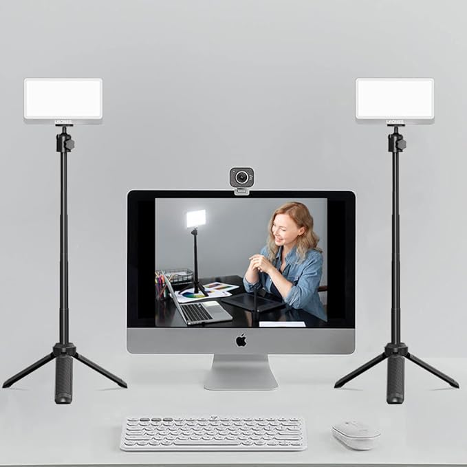 2Unit LitONES Webcam Light, Portable Video Conference Lighting, Zoom Lighting for Computer, Lighting for Video Calls, 30 Light Modes, 3200mAh for Laptop, Remote Working, Trips, Zoom Meeting