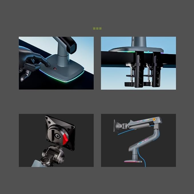 Gaming Monitor Arm for Flat/Ultrawide/Curved Monitors 32 to 60 inch, Heavy Duty Monitor Stand Load up to 20 kg, VESA 75/100 mm Mount (Lake Blue)