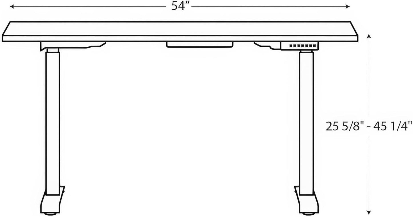 HON Coze Electric Standing Desk Adjustable Height, Coordinate Height Adjustable Desk, 54", White Top, White Base