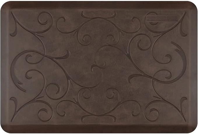 WellnessMats Bella Collection Anti-Fatigue Floor Mat, Polyurethane – Ergonomic Support Pad for Home, Kitchen, Garage, Office Standing Desk – Water Resistant - Made in USA