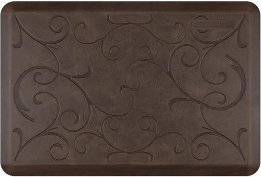 WellnessMats Bella Collection Anti-Fatigue Floor Mat, Polyurethane – Ergonomic Support Pad for Home, Kitchen, Garage, Office Standing Desk – Water Resistant - Made in USA