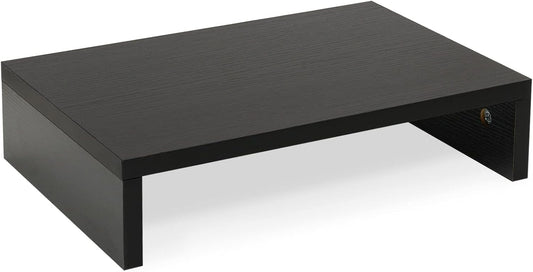 TEAMIX 14.2 inch Monitor Stand Riser, Wood Monitor Riser with Storage for Desk Small Monitor Stand TV/Screen/PC/Laptop Riser Computer Stand Desktop Shelf (Black-14.2 inch)