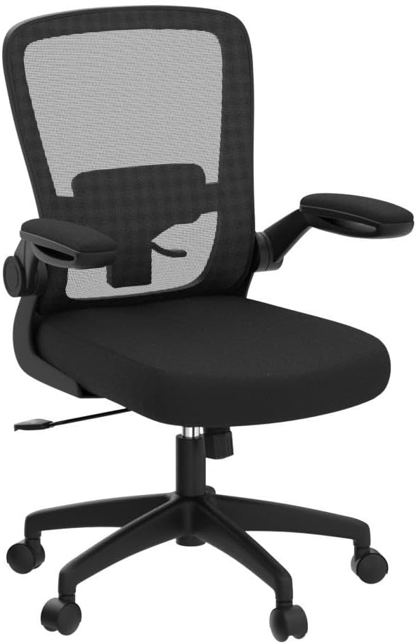 FelixKing Office Chair, Ergonomic Desk Chair Breathable Mesh Chairs with Adjustable High Back Lumbar Support Flip-up Armrests, Executive Swivel Comfy Task Computer Chairs for Home Office Black