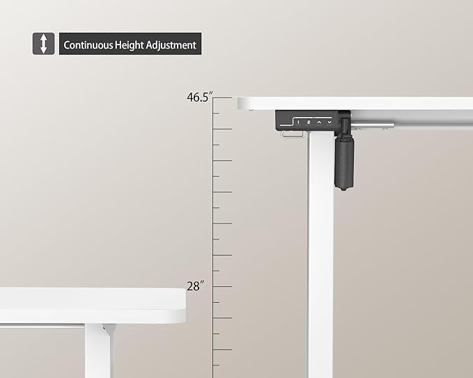 Electric Standing Desk Adjustable Height, 55x24 Inches Sit Stand up Desktop for Home Office, Ergonomic Rising Computer Table with Memory Preset, White