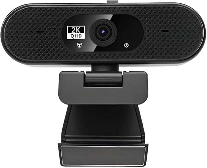 Hprosper 2K/5M Beauty/Skin whitening Webcam with PC/Laptop/Mac, Computer Camera with Low-Light Correction, AI Noise-Canceling Microphone, Adjustable Field of View, Built-in Privacy Shutter