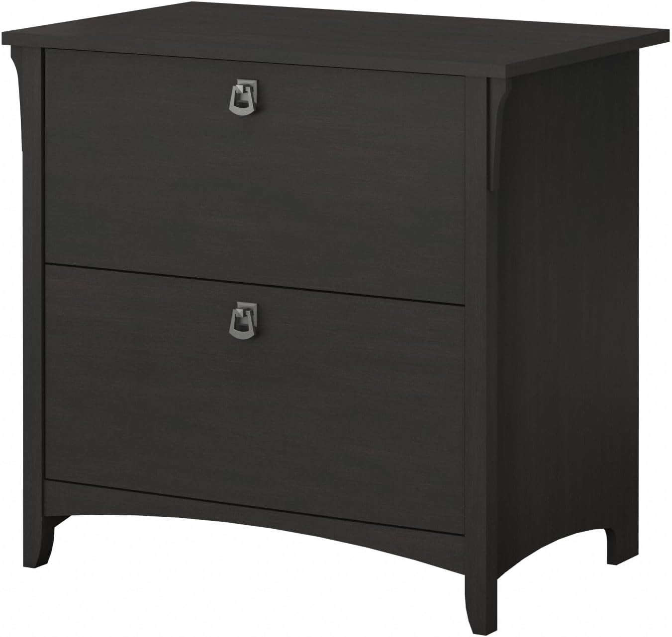 Bush Furniture Salinas 2 Drawer Lateral File Cabinet in Vintage Black, Home Office Storage Solution, Organizer with Drawers for Workspace, Filing Unit
