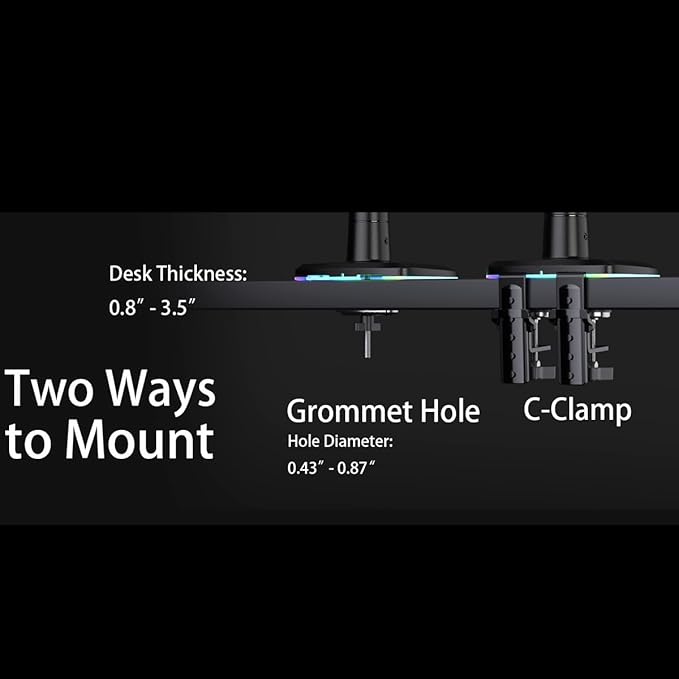 Gaming Monitor Arm for Flat/Ultrawide/Curved Monitors 32 to 60 inch, Heavy Duty Monitor Stand Load up to 20 kg, VESA 75/100 mm Mount G80 (Grey Black)