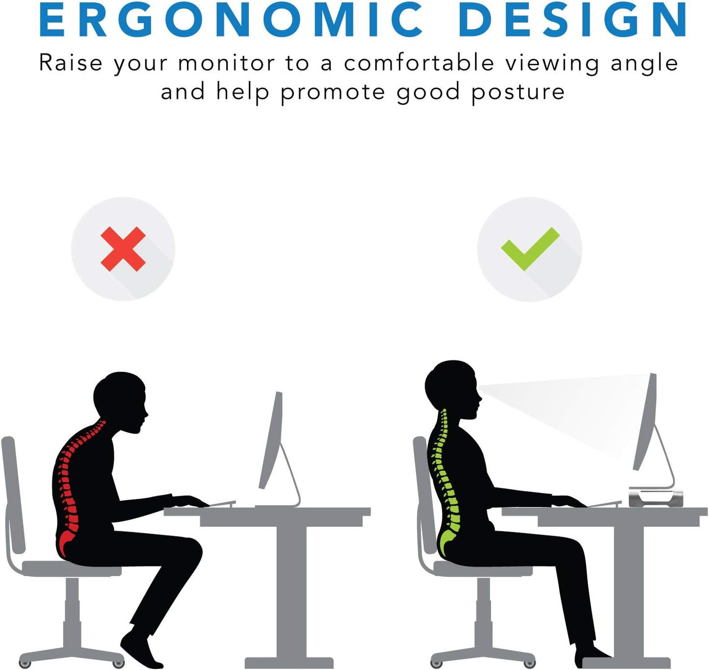 Mount-It! Aluminum Monitor Stand for iMac - Wide Unibody Monitor Riser - Metal Monitor Stand Desktop Organizer with Keyboard Storage - Universal Desktop Monitor Riser for PC, iMac, MacBook, Laptop