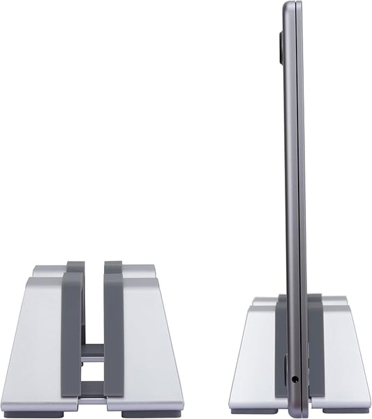 Adjustable Vertical Laptop Stand - Aluminum, Universal Fit for All Laptops (10-30mm Thickness) - Fashion Design, Adjustable Width, Anti-Slip & Scratch-Resistant, Patented Design