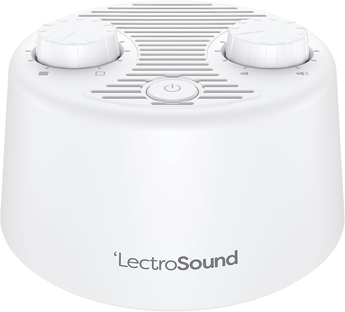 Adaptive Sound Technologies Lectro Sound 2 White Noise Machine - Simple Machine for Nursery or Bedroom - Non-Looping, Warm White Noise for Soothing Sleep - for All Ages - White