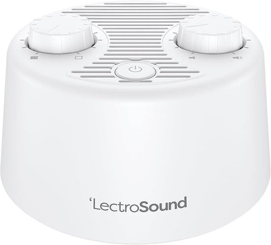 Adaptive Sound Technologies Lectro Sound 2 White Noise Machine - Simple Machine for Nursery or Bedroom - Non-Looping, Warm White Noise for Soothing Sleep - for All Ages - White