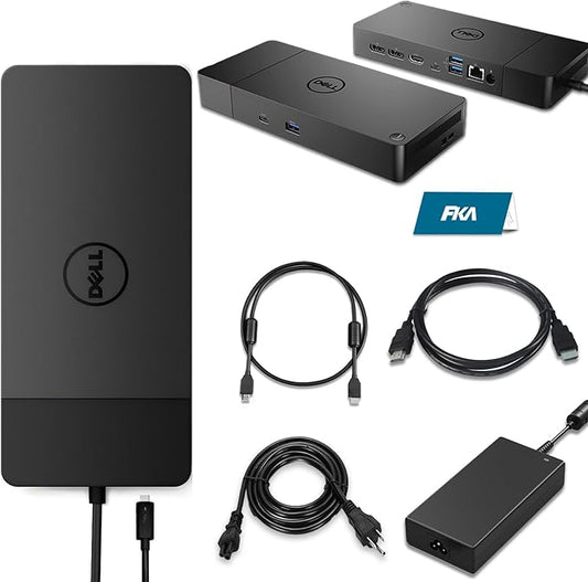 FKA WD19S 130W Docking Station (90W Power Delivery), Dock Station for Laptop, Dual 4K Monitor Support, Docking Station with 130W Power Adapter, DisplayPort Cable & HDMI Cable (Renewed)