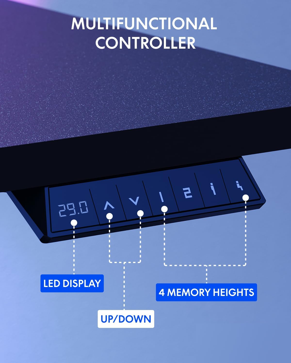 FLEXISPOT 71 x 32 Inch Large Standing Desk, Stand Up Desk with Splice Board, Rising Desks for Home Office, Office Desk with Cup Holder and Headphone Hook (Black Frame + Black Top, 2 Packages)