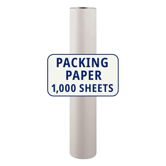 BOX USA Packing Paper Roll 1440'L x 48"W - 1,000 Sheets 17??Long Equivalent - Large White Newsprint for Shipping, Packaging, Storage and Moving Supplies