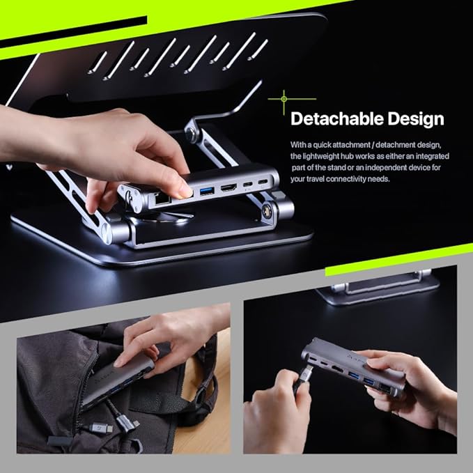 ADAM elements USB-C Stand Pro/Laptop Docking Station – Hub Stand Pro 6in1 Multiport Stand Hub for M2/M1 Mac, iPad & Laptop Series