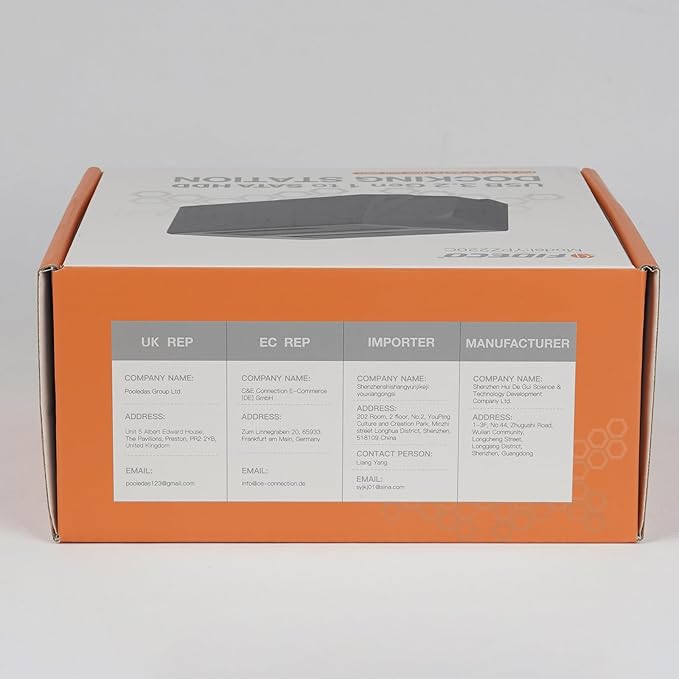 FIDECO USB 3.2 Gen 1 to Hard Drive Docking Station, Hard Drive Dock for 2.5 or 3.5 inch SATA I/II/III HDD SSD with Hard Drive Duplicator/Offline Clone Function and 2 USB Cables, Support UASP