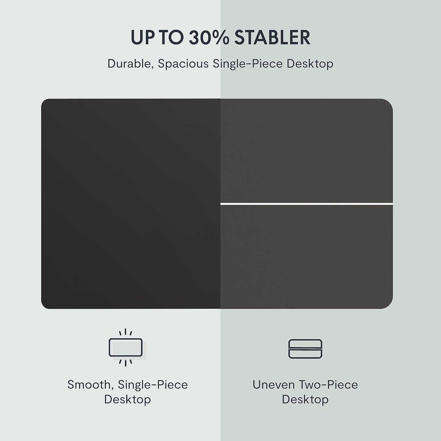 FLEXISPOT EN1 Whole Piece Standing Desk 48 x 30 Inches Height Adjustable Electric Sit Stand Home Office Desks (Black Frame + Black top,2 Packages)