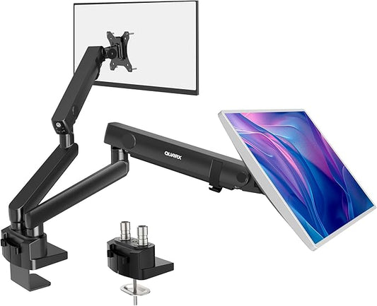 Dual Monitor Mount for Desk, Heavy Duty Dual Monitor Stand for 17 to 35 inch Ultrawide Monitors Holds 4.4 to 26.4 lbs Screen, Height Adjustable Monitor Arm for Gaming, Home, Office, VESA Mount, Black