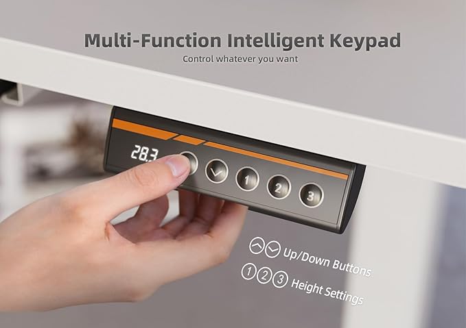 YDN Standing Desk with Drawers, 48 x 24 Inch Electric Adjustable Height Stand Up Desk, Sit Stand for Home Office, White