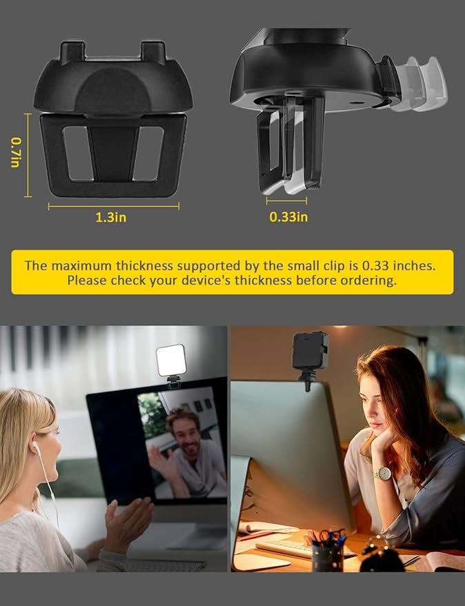 NexiGo Glow Light for Streamers, Enhanced Video Conference Lighting Kit with Webcam Style Clip, Built-in Battery, Dimmable & Rechargeable, for Streaming, Photography, Vlogging
