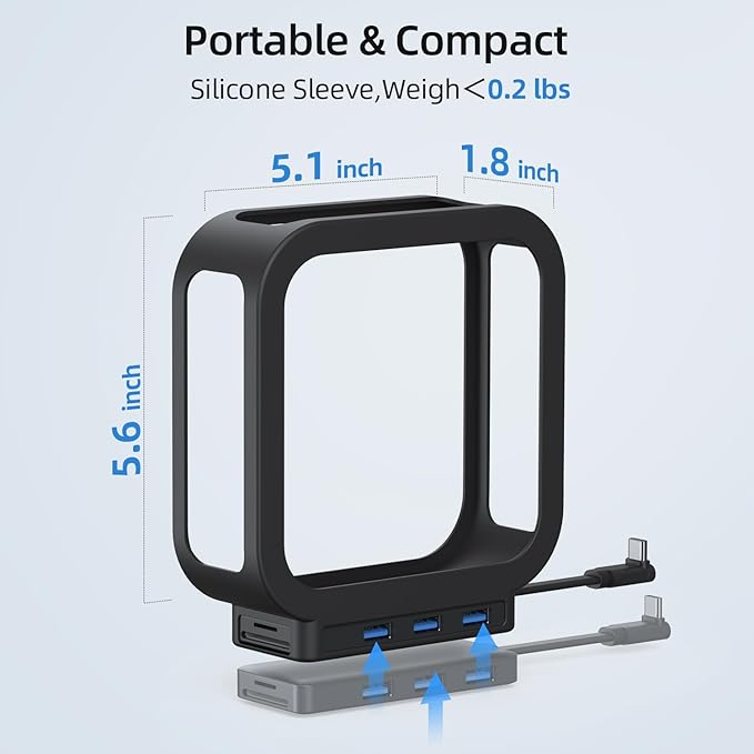Mac mini M4 Dock with USB-A*3, Mac mini M4 Pro Hub with SD/TF 3.0 Card Reader, Shock-Resistant & Lightweight Mac mini M4 Docking Station