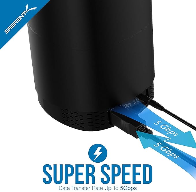 SABRENT USB 3.0 4-Bay 2.5” SATA SSD and HDD Docking Station with Cooling Fan, Tool-Free, Supports Up to 4X 16TB, 5Gbps Transfer, for SATA 2.5” SSD/HDD (Up to 12.5mm), USB 3.0 Compatible - (DS-4SSD)