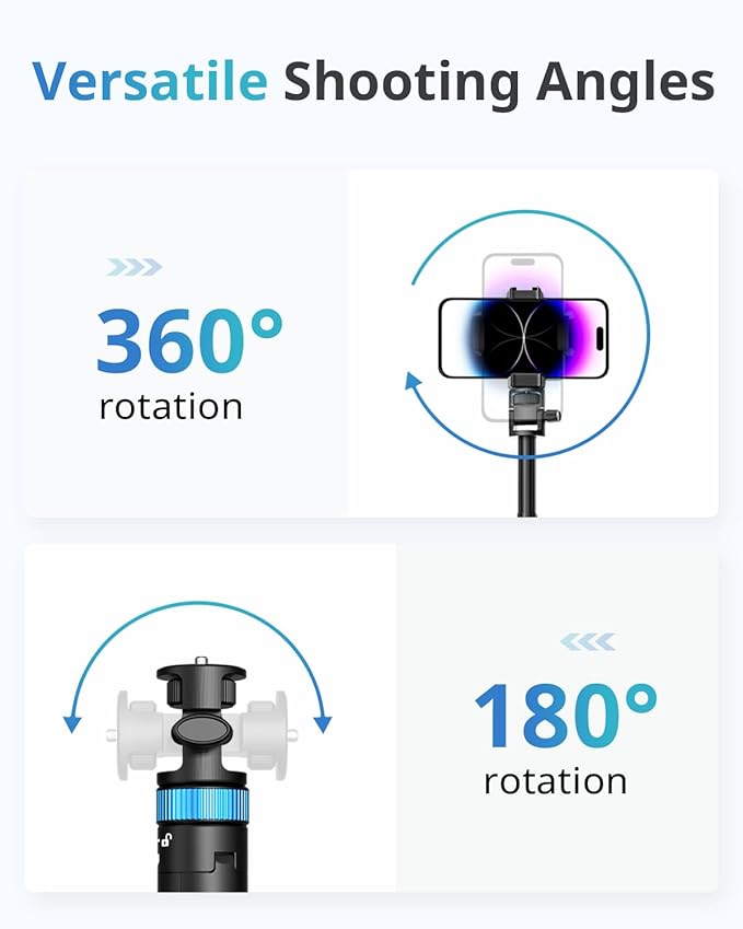 UBeesize 72" Phone Tripod - Tripod for iPhone & Selfie Stick with Phone Holder & Remote - Upgraded, Stable & Portable Stand for iPhone 16/15/14, Android, Cameras & Action Cams