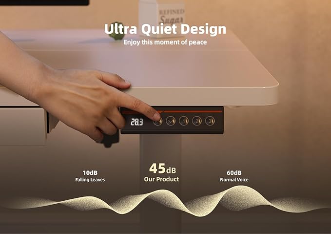 YDN Standing Desk with Drawers, 55 x 24 Inch Electric Adjustable Height Stand Up Desk, Sit Stand for Home Office, White