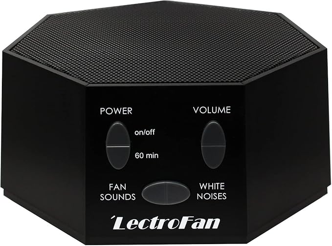 Adaptive Sound Technologies LectroFan Classic White Noise Machine - Compact Sleep Sound Machine for Bedroom, Travel, Study and More - 20 Non-Looping Fan & White Noise Variations - Black