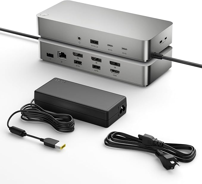 Laptop Docking Station(12-in-1), for Thunderbolt 4, USB 4, or USB-C Systems, 92W Charging for Laptop, 40 Gbps Data Transfer, Single 8K, Quad 4K Display, Ethernet, Compatible with Windows, MacOS