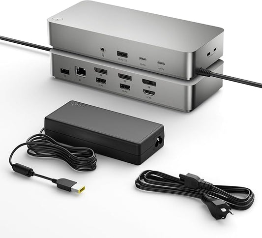 Laptop Docking Station(12-in-1), for Thunderbolt 4, USB 4, or USB-C Systems, 92W Charging for Laptop, 40 Gbps Data Transfer, Single 8K, Quad 4K Display, Ethernet, Compatible with Windows, MacOS