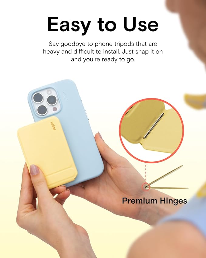 MOFT Phone Tripod Stand Selfie Stick for iPhone, Multi-Angles iPhone Stand, Lightweight & Portable Phone Holder, Strong Magnets, MOVAS Vegan Leather, Travel Essentials,Soothing Mist(Without Card Slot)