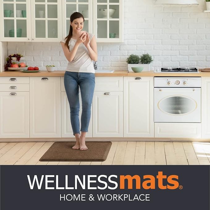 WellnessMats Granite Collection Anti-Fatigue Floor Mat, Polyurethane – Ergonomic Support Pad for Home, Kitchen, Garage, Office Standing Desk – Water Resistant - Made in USA