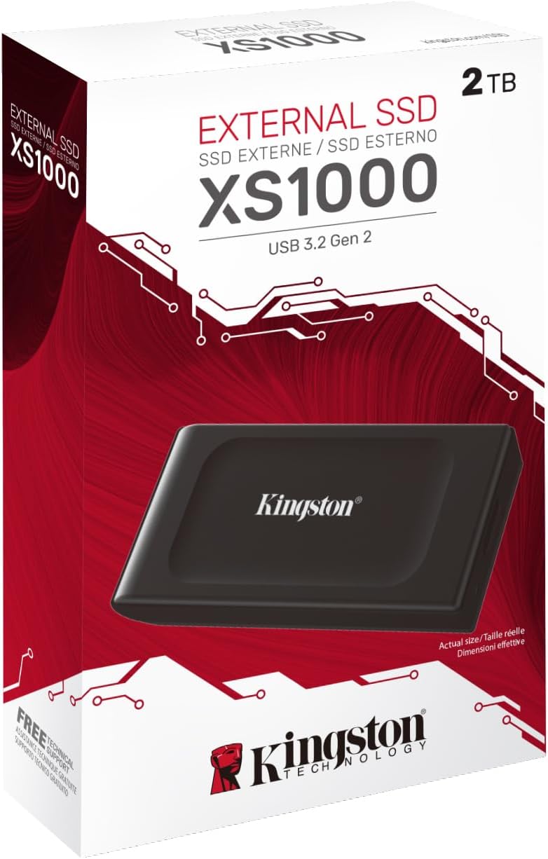 Kingston XS1000 2TB SSD | Pocket-Sized | USB 3.2 Gen 2 | External Solid State Drive | Up to 1050MB/s | SXS1000/2000G