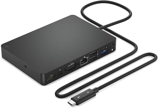 WD15 USB C Docking Station, Dual Monitor Compatible with Dell/MacBook/HP/Surface, HDMI/Mini DP/VGA, 1GB Ethernet, 3 USB 3.0, 2 USB 2.0, Audio, Speaker Out, Black