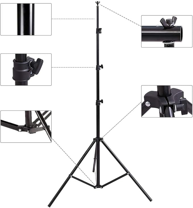 Photo Background Support System with 8.5 x 10ft Backdrop Stand Kit, 6 x 9.5ft 100% Pure Muslin Chromakey Green Screen Backdrop,Clamp, Carry Bag for Photography Video Studio