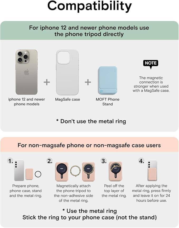 MOFT Phone Tripod Wallet for iPhone, Mulit-Angles, Lightweight Phone Stand, MOVAS Vegan Leather Magnetic Wallet, Strong Magnets, NFC Card Holder, Travel Essential, Soothing Mist (with Card Slot)