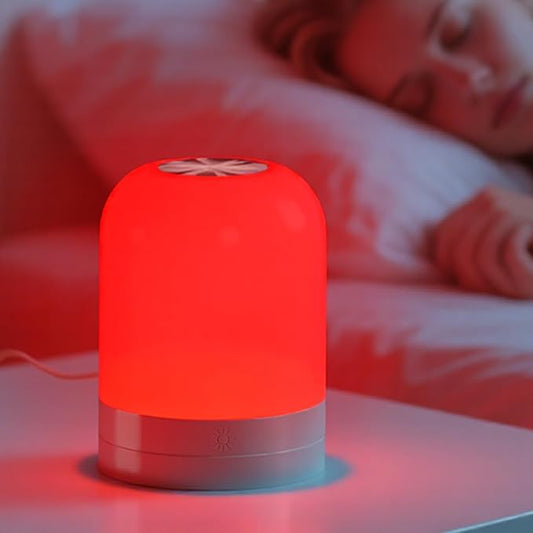 Red Light for Sleep 670nm Sleep Aid Lamp Blue Light Blocking Dimmable for Stress Relief Relaxation Travel Meditation and Yoga