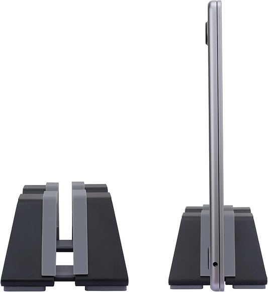 Adjustable Vertical Laptop Stand - Aluminum, Universal Fit for All Laptops (10-30mm Thickness) - Fashion Design, Adjustable Width, Anti-Slip & Scratch-Resistant, Patented Design