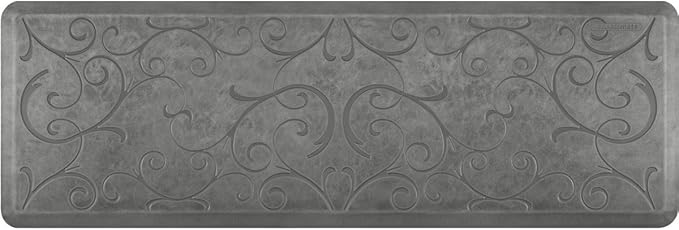 WellnessMats Bella Collection Anti-Fatigue Floor Mat, Polyurethane – Ergonomic Support Pad for Home, Kitchen, Garage, Office Standing Desk – Water Resistant - Made in USA