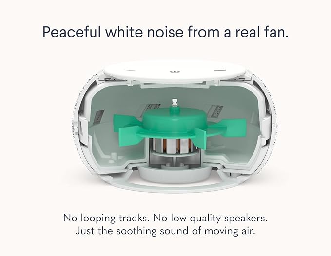 SNOOZ Pro - Smart White Noise Machine & Travel Case - Real Fan Inside, Non-Looping White Noise, Adjustable Tone & Volume - App-Based Remote Control & Sleep Timer (Cotton)