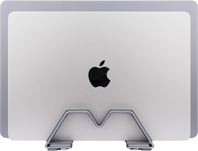 Adjustable Dual Vertical Laptop Stand - Supports 2 Devices Holder, Fit for All Laptops(10-30mm Thickness) - Fashion Design, Adjustable Width, Anti-Slip & Scratch-Resistant, Patented Design