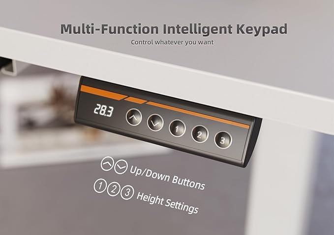 YDN Standing Desk with Drawers, 48 x 24 Inch White Standing Desks Electric Adjustable Height Desk for Computer Workstations, White