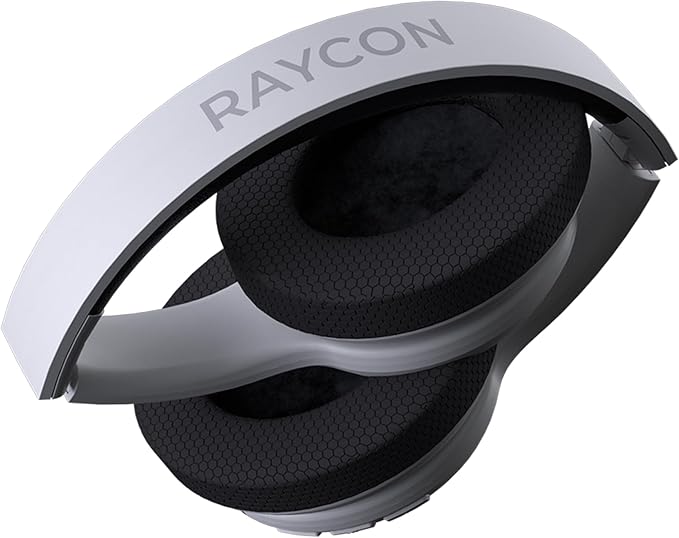 Raycon Fitness Headphones - Wireless Over-Ear-Headphones with 45 Hours of Battery, Active Noise Cancellation, Awareness Mode, 3 Quick Swap Ear Cushions, IPX4 Water Resistance (White)