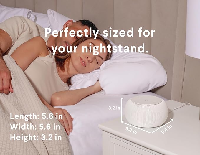 SNOOZ Pro - Smart White Noise Machine & Travel Case - Real Fan Inside, Non-Looping White Noise, Adjustable Tone & Volume - App-Based Remote Control & Sleep Timer (Cotton)