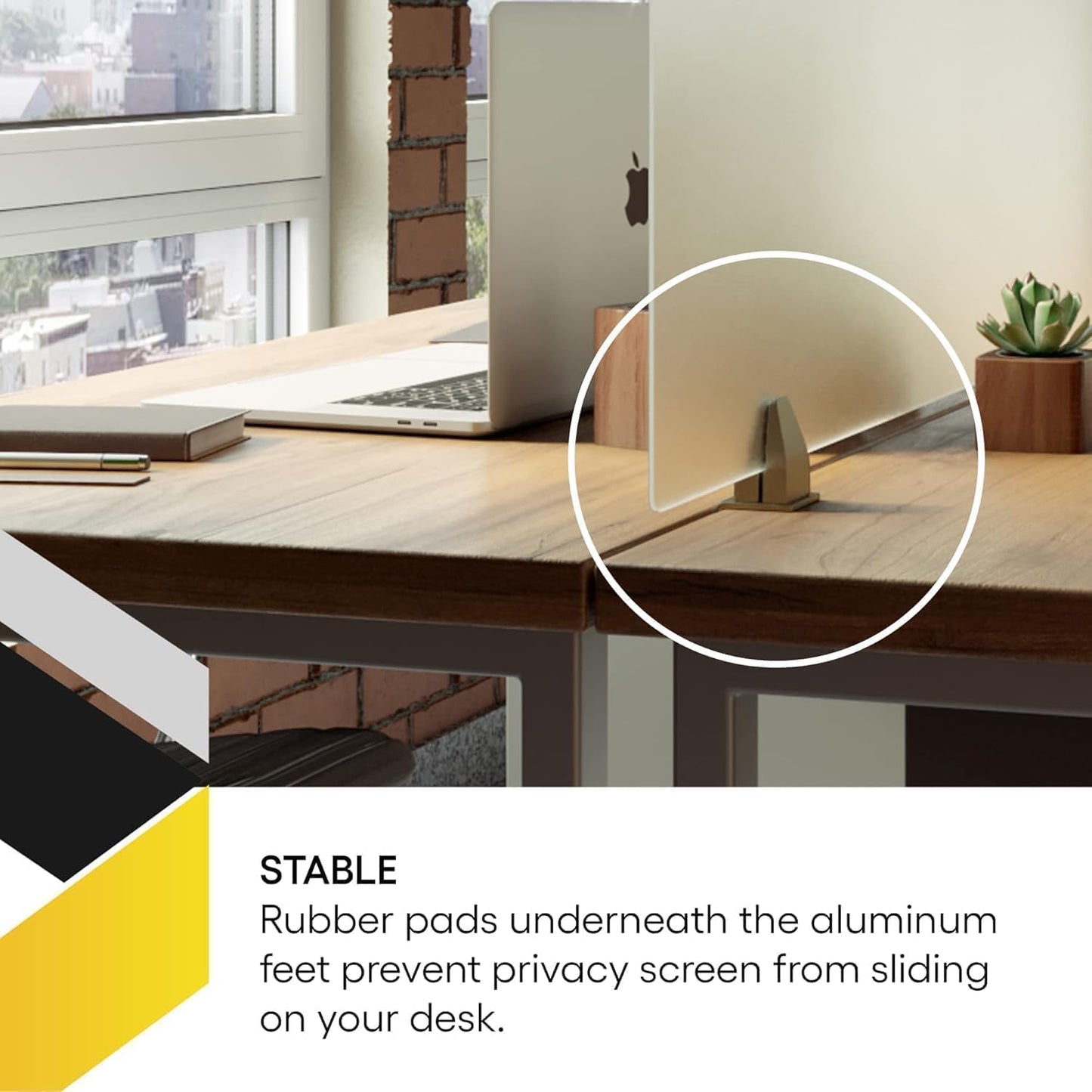 OBEX Acrylic Free Standing Screen, Divider for Desk Privacy Home & Office Partitions for Table Top Workstation, Portable Cubicle Panel for Work, 24" x 66", Frosted